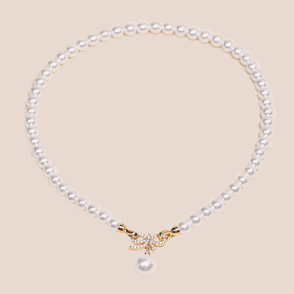 Allure Necklace With Bow and Pearl Charm