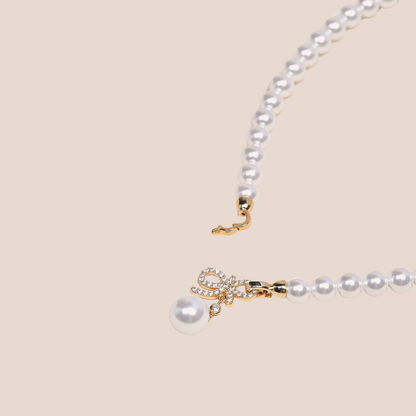 Allure Necklace With Bow and Pearl Charm